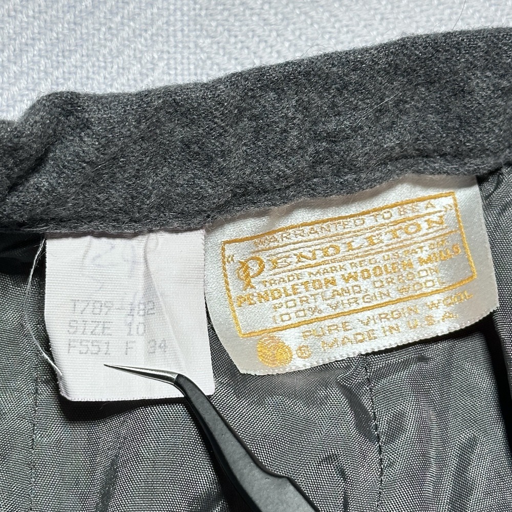Vintage Pendleton Virgin Wool Flannel Pants Womens 10 Gray Lined Straight Leg - Picture 4 of 13